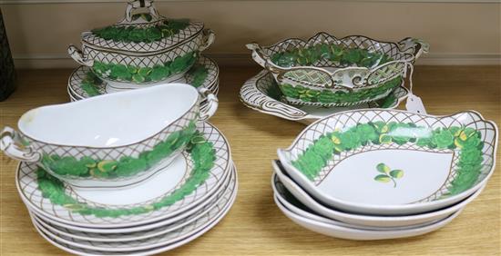 A Spode Cabbage Rose pattern part dinner set